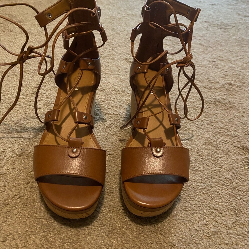 Coach platform gladiator sandals
